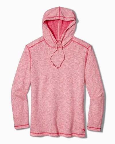 Tommy Bahama Men's Sea Glass Flip Reversible Hoodie Pink Plumeria M