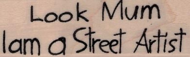 Banksy Look Mum I Am 3/4 x 2'' Rubber Stamp, Banksy Stamp, Graffiti 