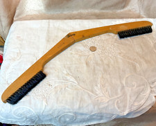 Vintage Wood Folding Travel Coat Hanger with Lint Brush 17  Missing Hanger