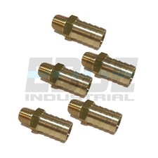 (5 Pack) 5/8 HOSE BARB X 1/4 MALE NPT Brass Pipe Fitting NPT Gas Fuel Water Air