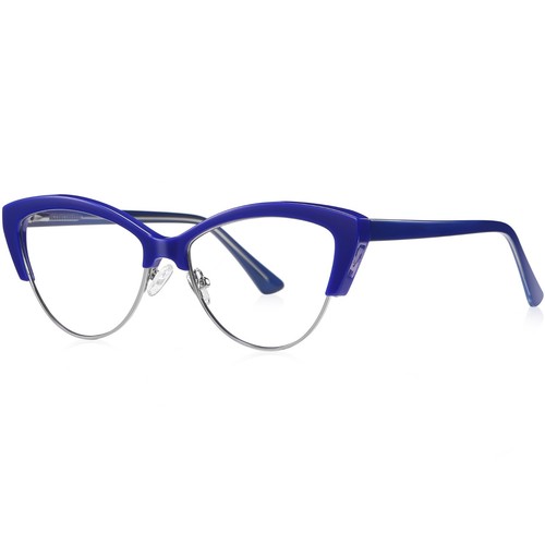 Gafas de ojo de gato para mujer marco de gafas de plástico bisagras de resorte púrpura plateado - Imagen 13 de 19
