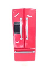 Toy 2-Door Refrigerator Red Dollhouse