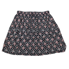 Abercrombie  Fitch Womens S Black Pink Boho Print Mini Skirt Elastic Waist