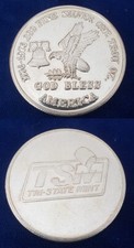 God Bless America Eagle TSM Tri State Mint 1 Troy Oz 999 Fine Silver Round si349 95.00 per troy oz