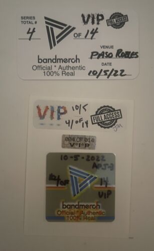 EDDIE VEDDER AND THE EARTHLINGS OCT/2022 Paso Robles,Ca. VIP PASS #4/14 Total!! - Picture 2 of 4