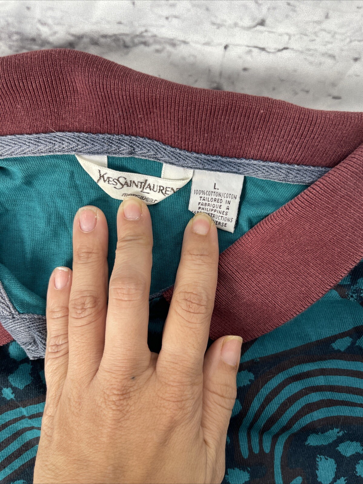 Polo YSL vintage anni 80 uomo Yves Saint Laurent punto singolo H08