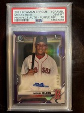 2021 Bowman Chrome Miguel Bleis Purple Refractor Autograph 60/250 PSA 10 Auto