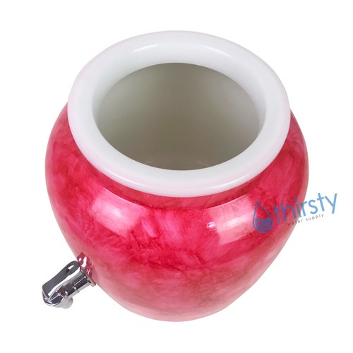 Dispensador de cerámica de porcelana para olla de mármol rojo con tapa grifo grifo grifo grifo nuevo - Imagen 4 de 5