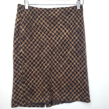 ANN TAYLOR LOFT Wool Blend Pencil Skirt size 6 Brown Tab Career midi
