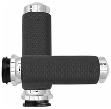 Avon Memory Foam Chrome/Black Grips Fly by Wire Large 1.625" O.D (MF-63B-CH-FLY)