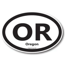 OR Oregon US State Oval Magnet Decal, 4x6 Inches, Automotive Magnet for Car