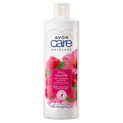 Avon Care 2in1 Haar Shampoo Pflege Spülung Himbeer Extrakt Hibiskusduft  Beauty 