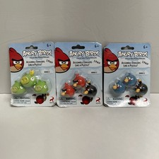 Angry Birds Collectible Puzzle Erasers FULL SET Pig Series, Bird Series 9 Total
