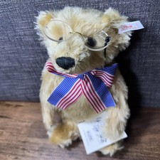 New Vintage Steiff 1998 Teddy's Bear Knopf IM OHR Patriotic Bear Jointed Germany
