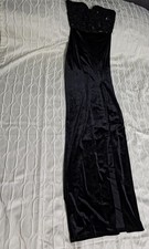 Windsor Strapless Black Velvet Dress Stretch Xs