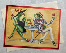Pamela Stilin-Palmer Jazz Age Frogs Happy Birthday Greeting Card Leanin Tree
