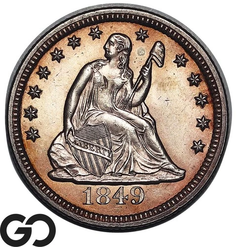 1849 Seated Liberty Quarter, Magnificent Solid Gem BU++, Find A Nicer, WOW!