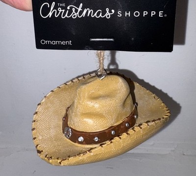 Cowboy Cowgirl Hat Ornament Resin Western Cabin Rodeo Texas Horse Country Decor