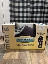 Deer Stags Men's Slipperooz Indoor/Outdoor Wherever Slipper Black New size 10M