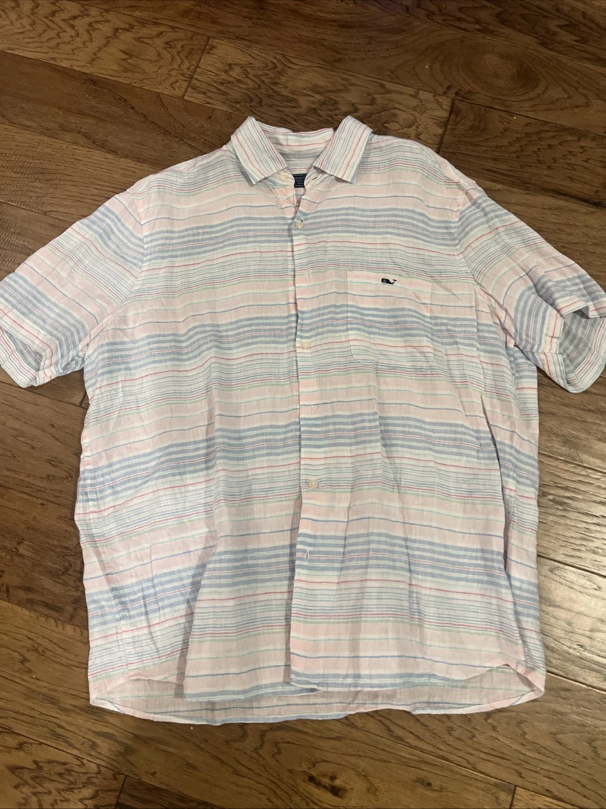 Vineyard Vines Men’s 100% Linen Striped Button Up Shirt XL