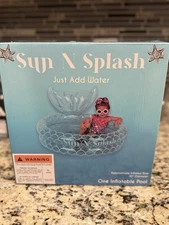 Sun N Splash Small Inflatable Blue 35” Diameter Outdoor Pool- Mermaid Tail