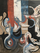 ANCIENNE PEINTURE EXPRESSIONNISTE DLG D'ANDRE MASSON VERS 1960 (2)