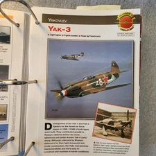 AIRCRAFT OF THE WORLD OTHER AIRCRAFT OF WW2 FOLD OUT CARD YAK-3