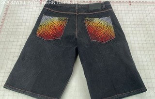 Vintage Five Elementz Y2K 90s HipHop Skater Streetwear Denim Jean Shorts W38