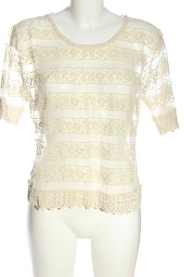 Zara Basic Spitzenblusen creme Größe 42