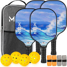 Pickleball Paddles, USAPA Approved Fiberglass Surface Pickleball Set with Pickle