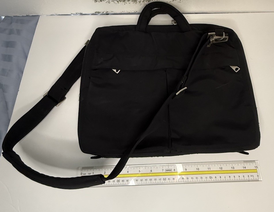 Jack Spade Warren Street NYC Black Green Nylon Laptop Briefcase