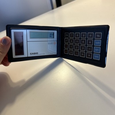 Vintage Casio SL-80A Wallet Calculator Solar Powered Made in Japan - Tested 