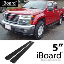 Running Board 5in Aluminum Black Fit Chevy Colorado GMC Canyon Crew Cab 04-12