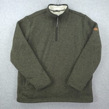Orvis Sweater Mens XL Green Quarter Zip Sherpa Lined Fleece Outdoor Fishing
