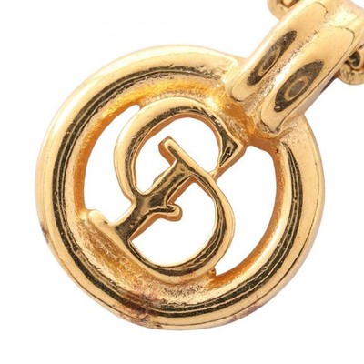 Christian Dior CD logo Necklace Pendant Gold Plated Used  display picture 3