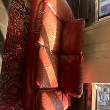 Red Leather 2 Seater Sofa Couch 210cm Length x 100cm Width x 80cm Height
