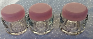 3 Gläser leer kosmetik Make up echt Glas Reise Kunststoff Make up Behälter pink