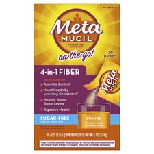 Metamucil, Psyllium 4 in 1 Fiber Supplement On The Go Orange, 30 Each