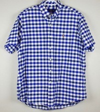 Polo Ralph Lauren Slim Fit Short Sleeve Button Down Gingham Check Oxford Shirt-M