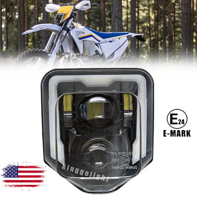 E-24 LED Headlight with DRL Hi/Lo Beam For Husqvarna  Enduro 501 300 450 350 250