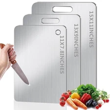 Titanium Cutting Board Set of 3, 100% Pure Titanium Cutting Boards for Kitchen,