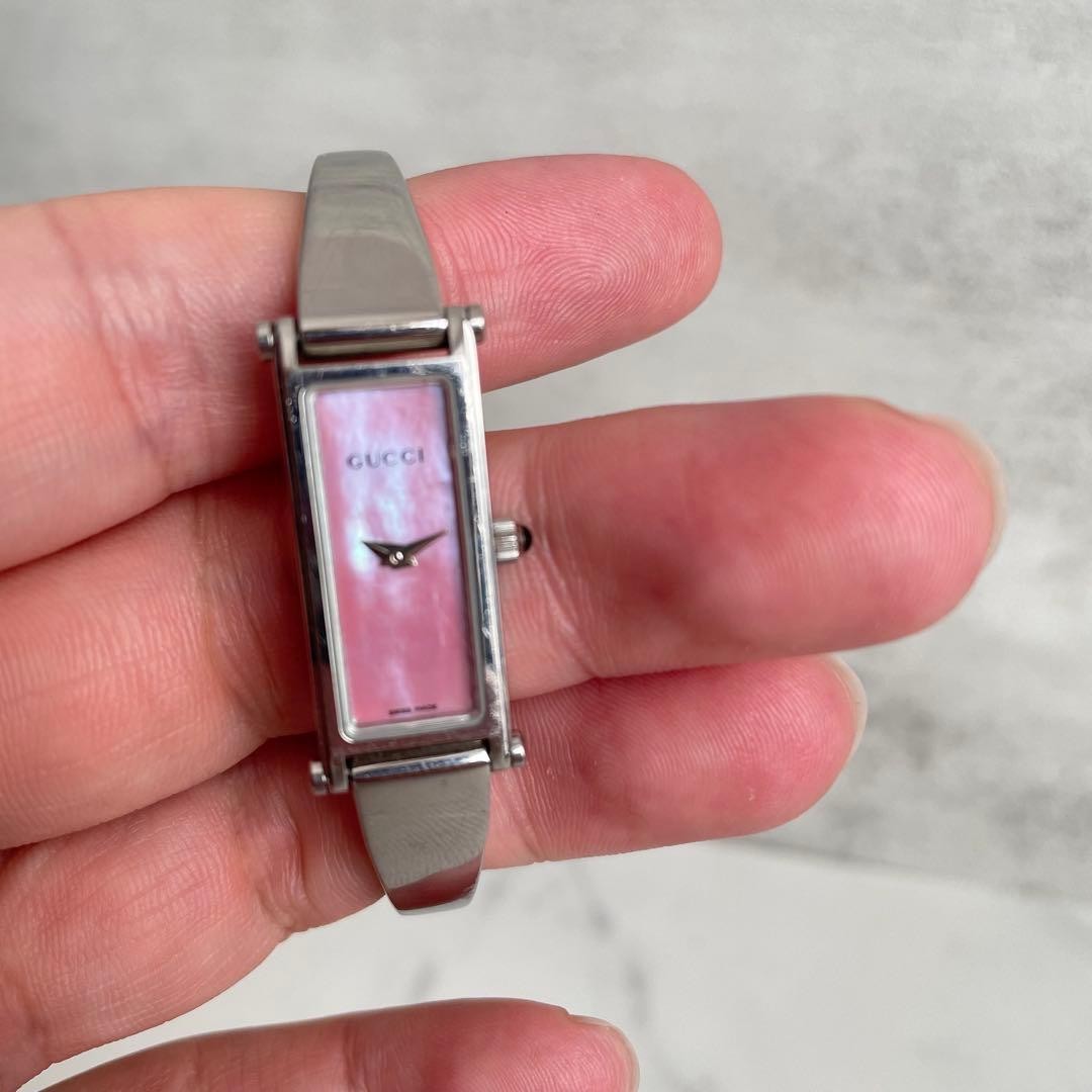 GUCCI 1500L Pink Shell Rectangular Watch Quartz B… - image 5