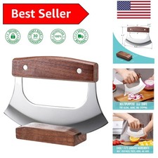 Elegant Ulu Knife with Walnut Stand - 6.5