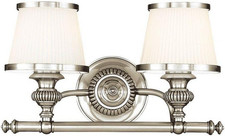 Milton 2-Light Bath and Vanity  Polished Nickel Finish  Made of Steel  Glass