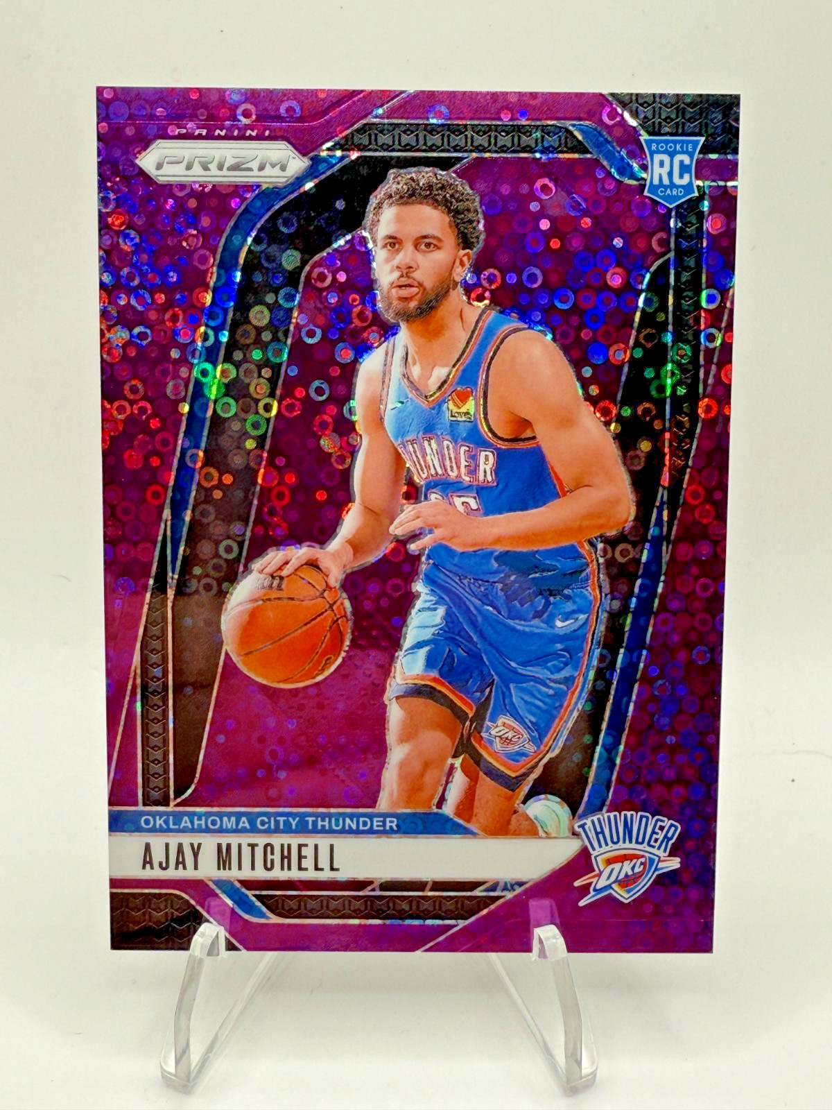 2024-25 Panini Prizm #226 Ajay Mitchell Prizms PURPLE DISCO 64/75