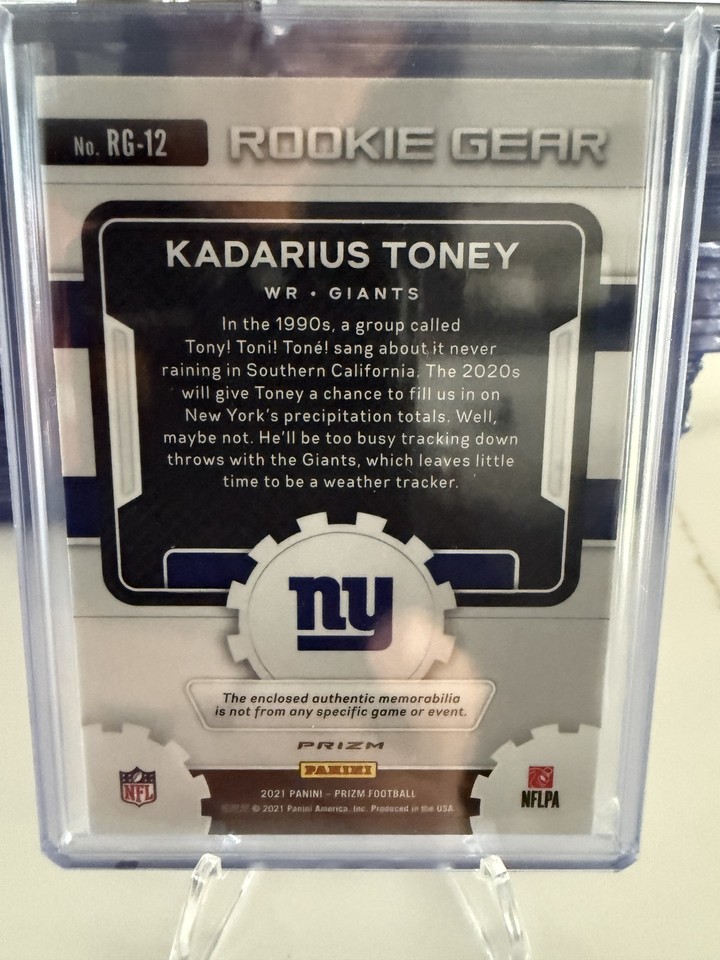 2021 Panini Prizm #RG-12 Kadarius Toney Gear #RG-12 Kadarius Toney Rookie Gear