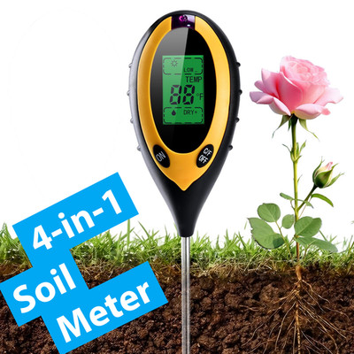 4-in-1 Digital Soil Tester Probe Kit   Tests Soil pH, Moisture, Sunlight, Temp