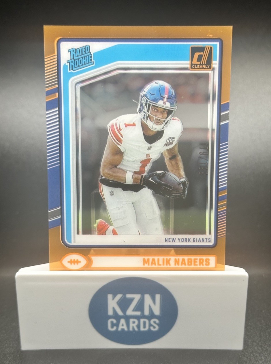 2024 Donruss Clearly Malik Nabers Orange 179/199 Rated Rookie Giants SP