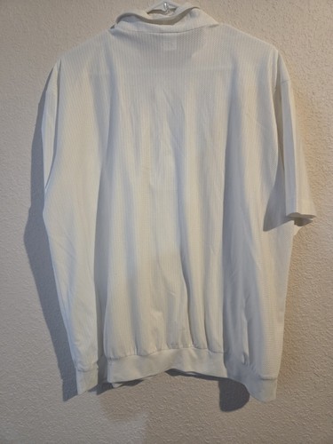 Haband Mesh Button Up Shirt Men's L White Short Sleeve - Picture 5 of 7