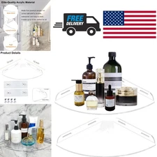 Acrylic Corner Shelves Clear Adhesive Shower Caddy Organizer for Home Decor